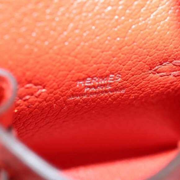 HERMES Micro Kelly Bag Charm Leather Orange Auth 141175SM - Picture 12 of 16